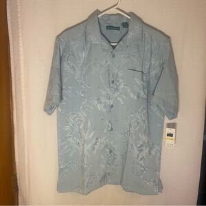Cubavera Light Blue Tropical Print Shirt